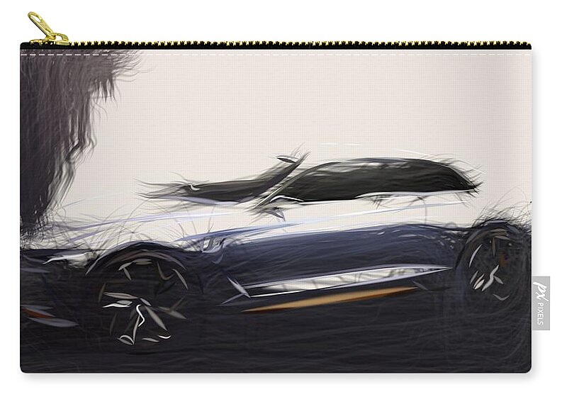 Hyundai Zip Pouch featuring the digital art Hyundai Genesis New York Draw #7 by CarsToon Concept