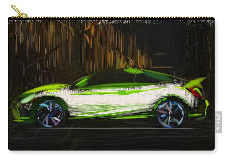 Honda Zip Pouch featuring the digital art Honda Civic Draw #7 by CarsToon Concept