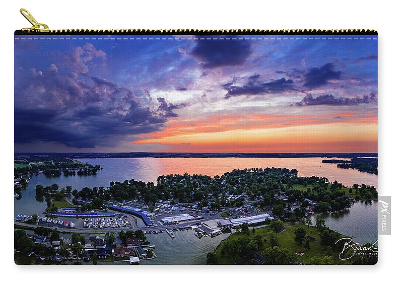  Zip Pouch featuring the photograph Indian Lake Sunset #7 by Brian Jones