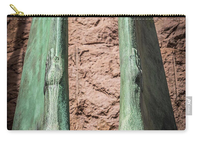 Hoover Zip Pouch featuring the photograph scenes around Hoover dam and Mike O'Callaghan - Pat Tillman Mem #7 by Alex Grichenko