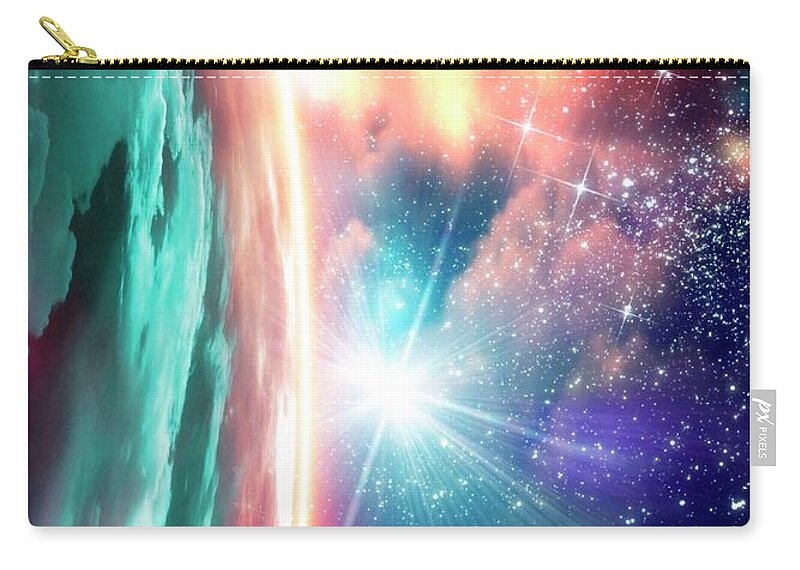 Dust Zip Pouch featuring the digital art Alien Planet, Artwork #8 by Victor Habbick Visions