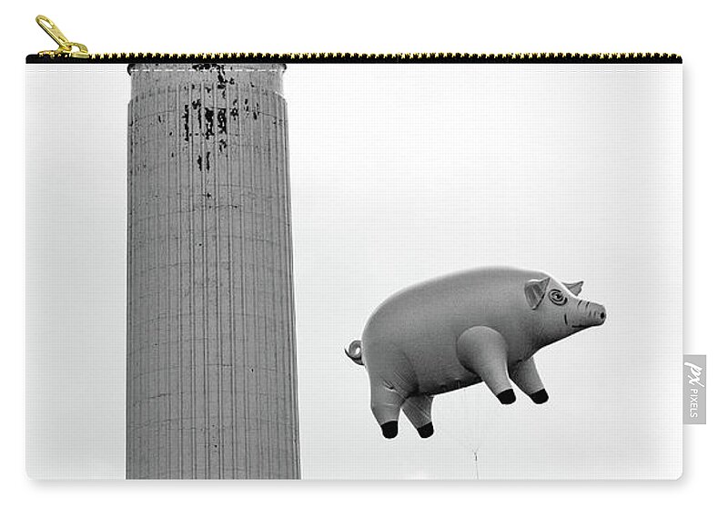 Dawn Oconnor Zip Pouch featuring the photograph Pink Floyd Pig at Battersea #9 by Dawn OConnor