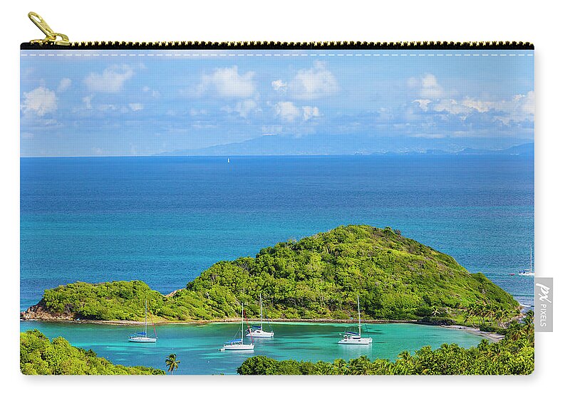 Panoramic Zip Pouch featuring the photograph Salt Whistle Bay, Mayreau #8 by Flavio Vallenari