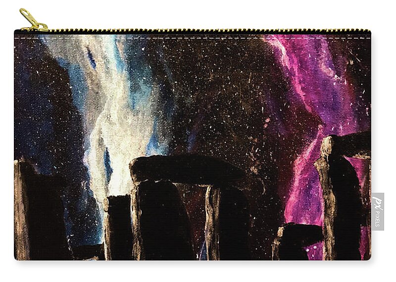 Landacape Zip Pouch featuring the painting A-813 by Art by Gabriele
