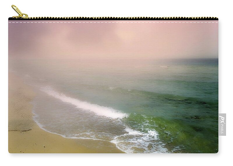 Seashore Zip Pouch featuring the mixed media A Beautiful Afternoon At The Dreamland Seashore by Johanna Hurmerinta
