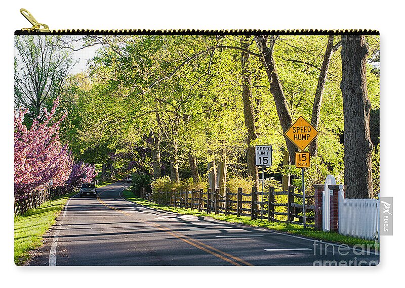 Landscape Carry-all Pouch featuring the photograph A Country Lane on a Springtime Afternoon by Steve Ember