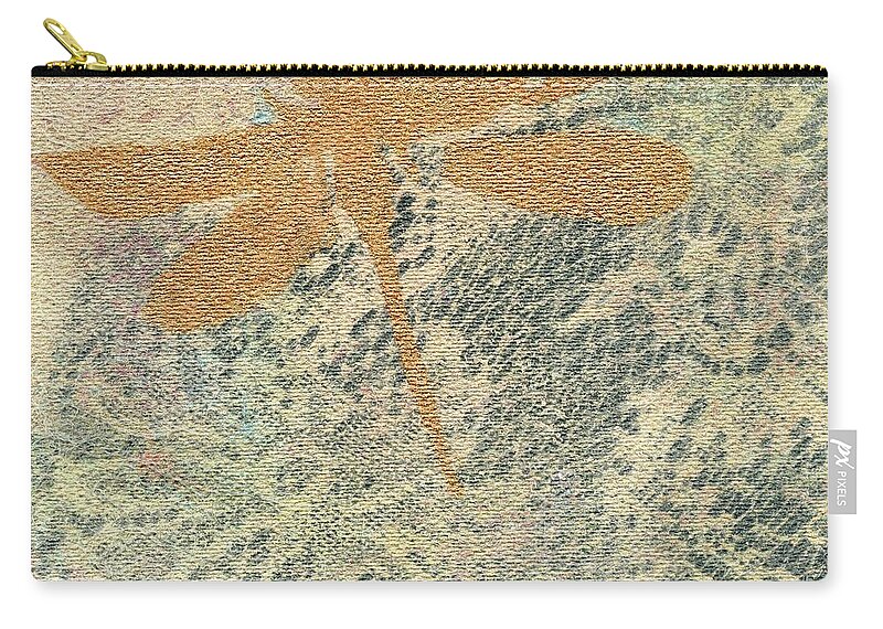  Clay Monoprint Zip Pouch featuring the mixed media A Delicate Web by Susan Richards