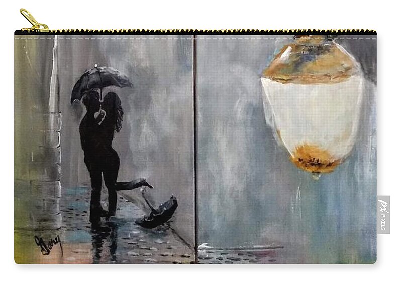 Rain Zip Pouch featuring the painting A European Rendezvous by Gary Smith