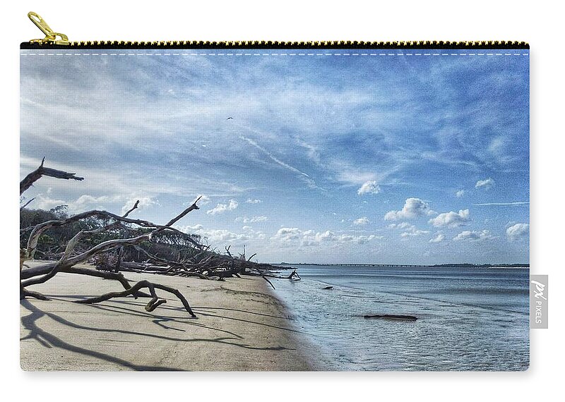 Landscape Zip Pouch featuring the photograph A Fine Line by Portia Olaughlin