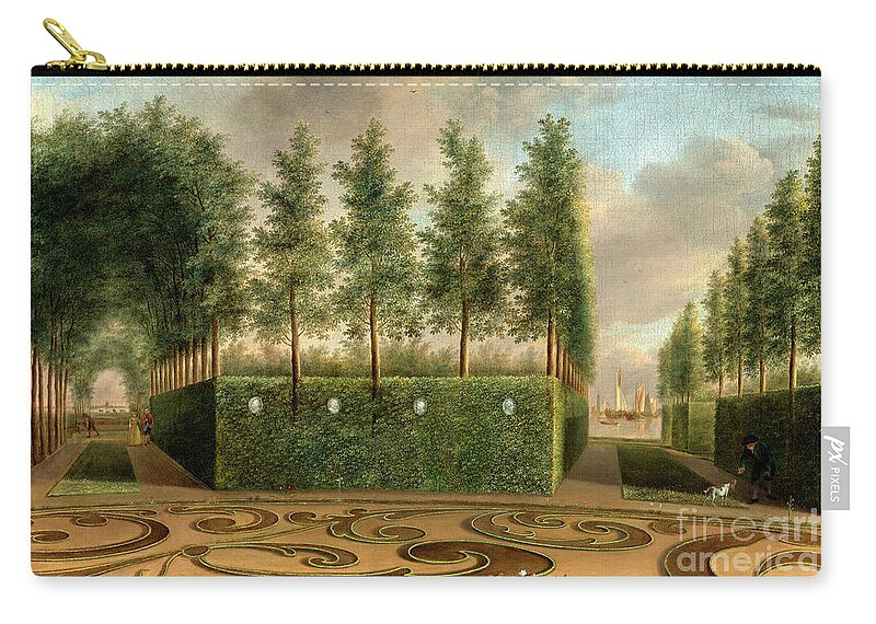 Vintage Art Carry-all Pouch featuring the painting A Formal Garden by Audrey Jeanne Roberts