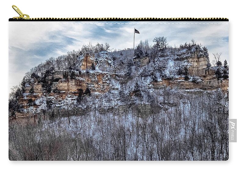 Grandads Bluff Zip Pouch featuring the photograph A GRAND View by Phil S Addis