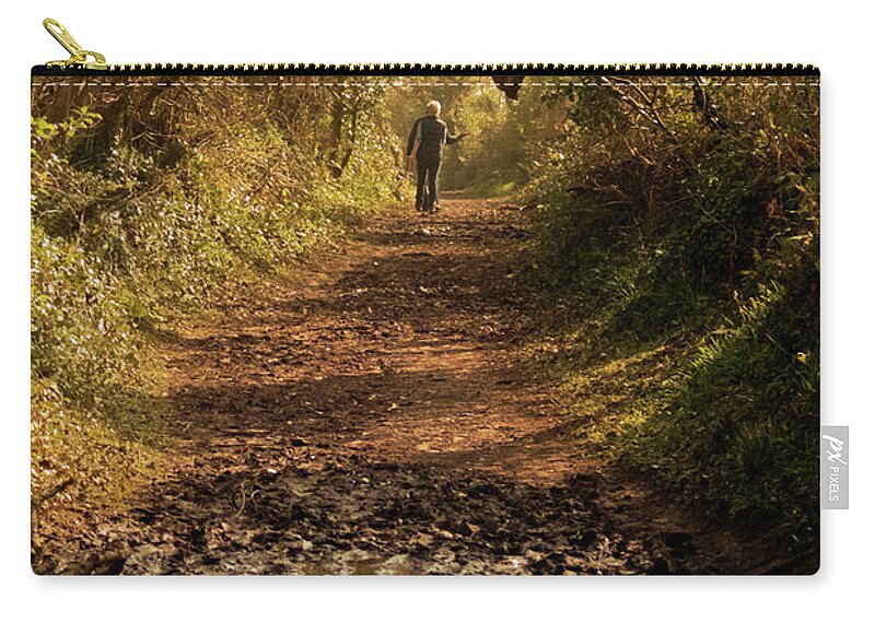 Tree Tunnel Zip Pouch featuring the photograph A Late Winter Walk by Terri Waters