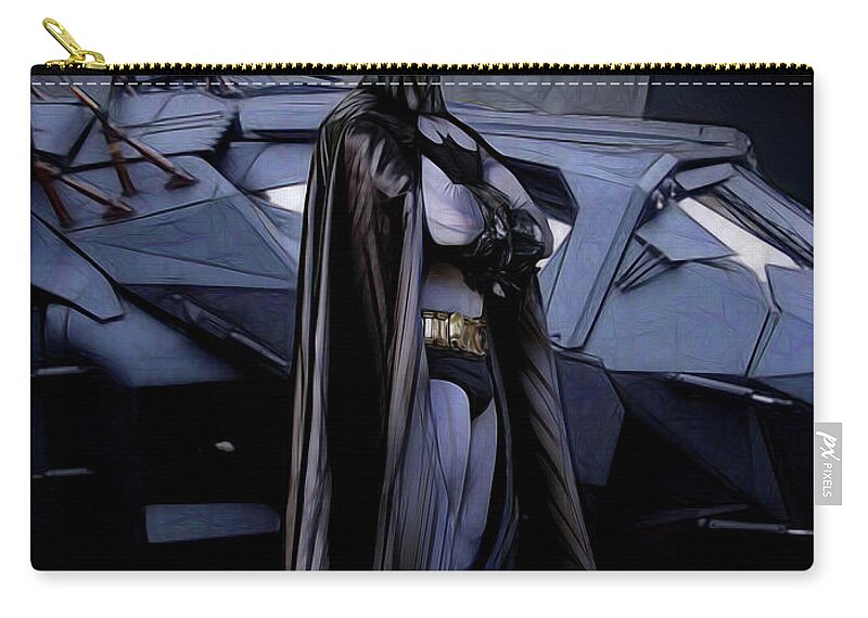 Batman Zip Pouch featuring the photograph A Man And His Car by Jon Volden