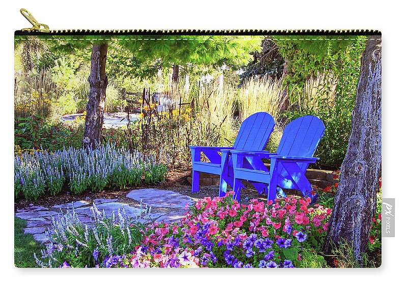 Adirondack Zip Pouch featuring the photograph A Royal Garden by Dawn Richards