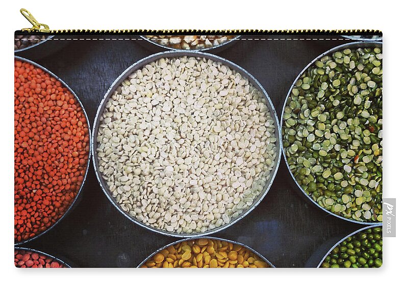 Healthy Eating Zip Pouch featuring the photograph A Variety Of Lentils by Anshu Ajitsaria