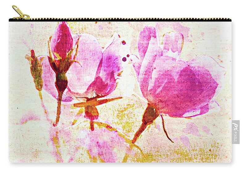 Roses Zip Pouch featuring the photograph A Wink Of Pink by Rene Crystal