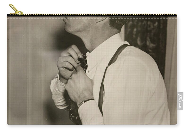 Dimaggio Zip Pouch featuring the photograph A young Joe D by Imagery-at- Work