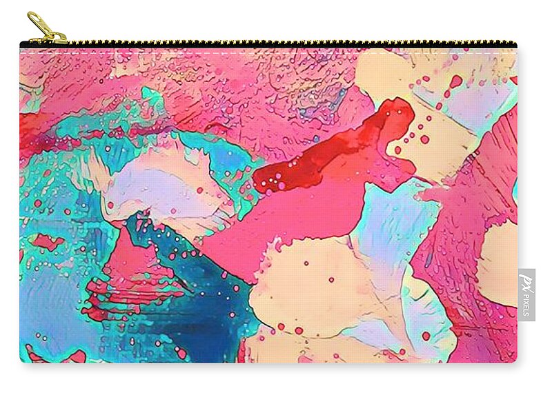 Color Zip Pouch featuring the mixed media Abstract 17 by Vanessa Katz