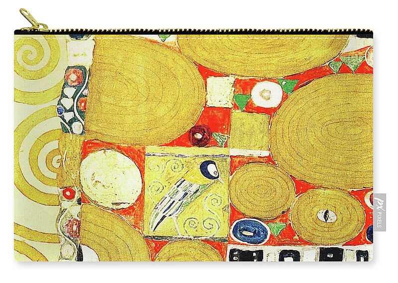 Wingsdomain Zip Pouch featuring the photograph Abstract Art Gustav Klimt 20190215 plate2 by Wingsdomain Art and Photography
