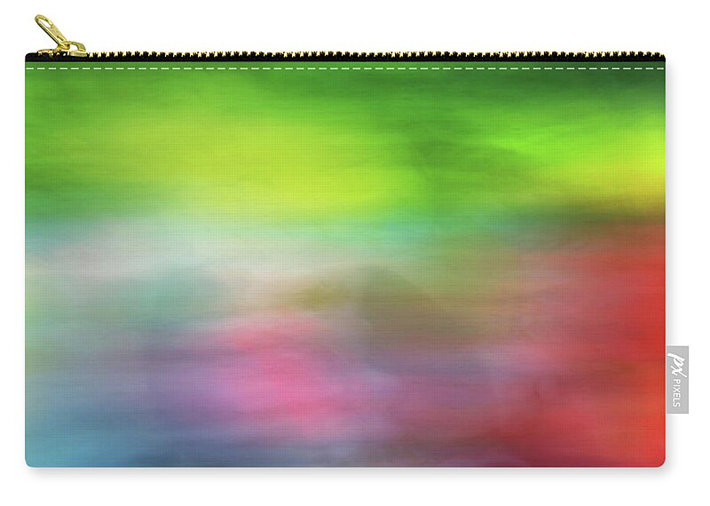 Abstract Zip Pouch featuring the photograph Abstract blurred rainbow lines background of fractal artwork by Teri Virbickis