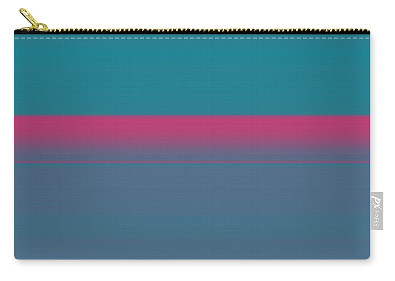 Abstract Zip Pouch featuring the digital art Abstract Landscape teal magenta 3 digital art 35 by Itsonlythemoon -