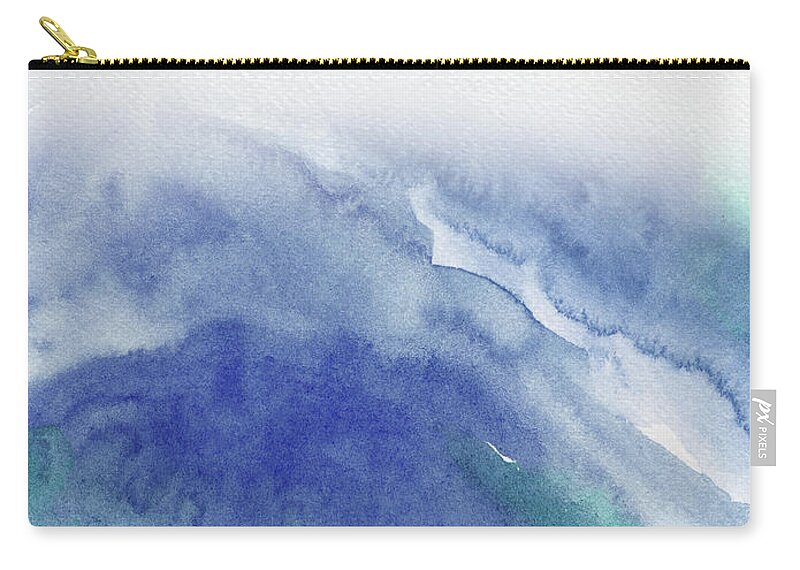 Mountains Carry-all Pouch featuring the painting Abstract Mountains Watercolor I by Naxart Studio