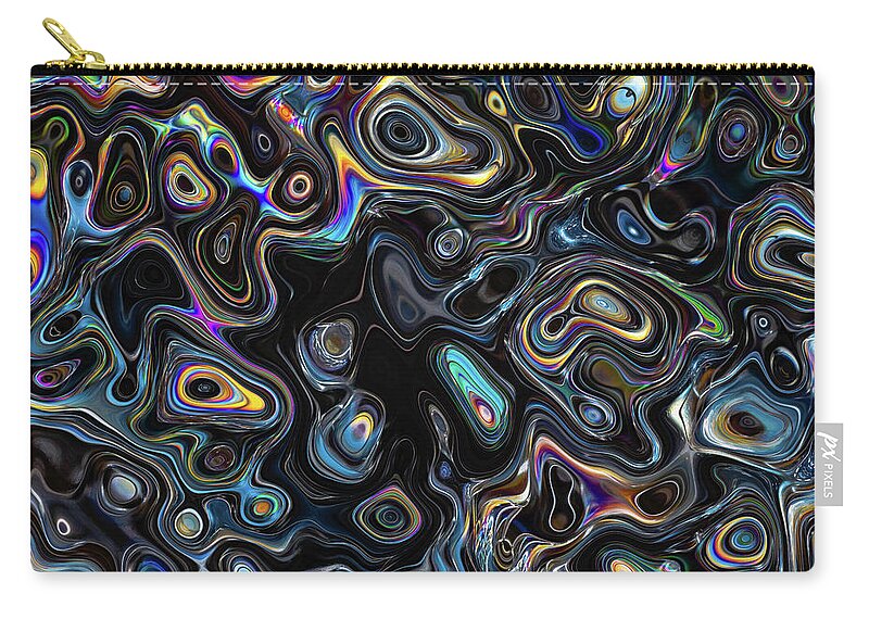 Psychedelic Zip Pouch featuring the digital art Abstract Psychedelic Pattern by Phil Perkins