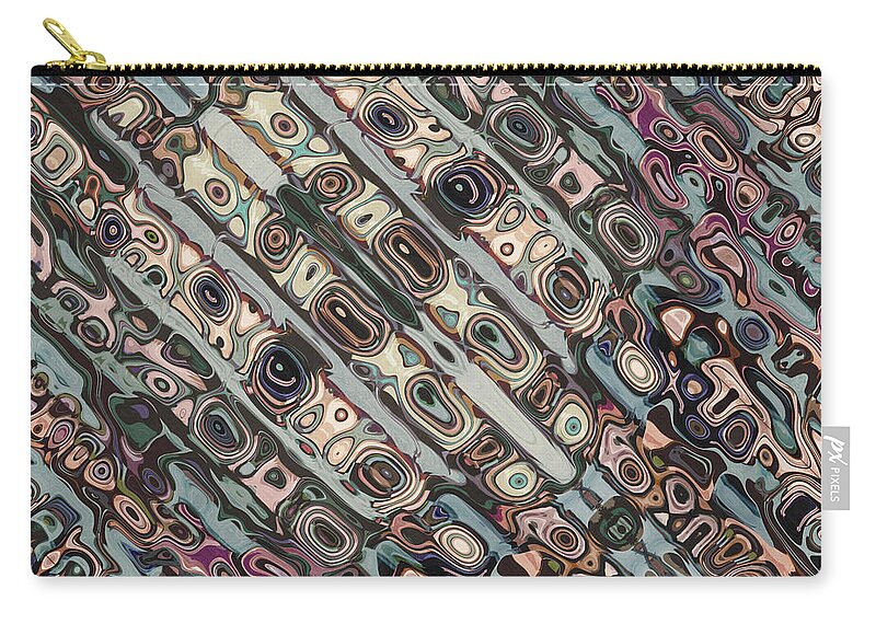 Diagonal Carry-all Pouch featuring the digital art Abstract Textured Earth Tones Pattern by Phil Perkins
