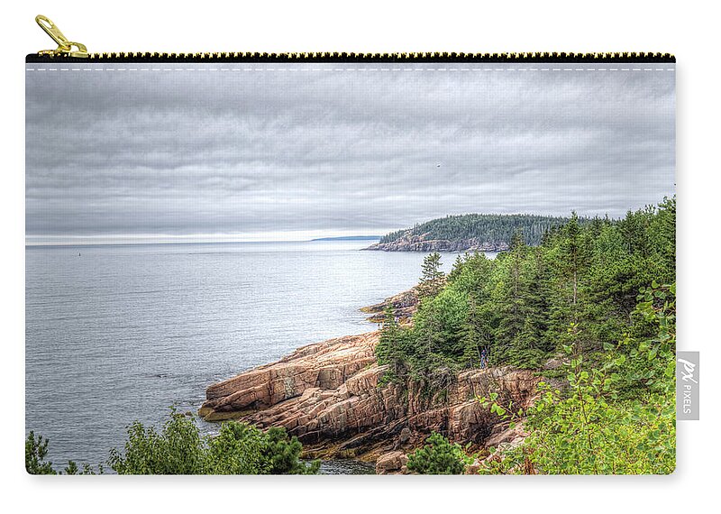 Acadia Zip Pouch featuring the photograph Acadia Clouds by Zev Steinhardt