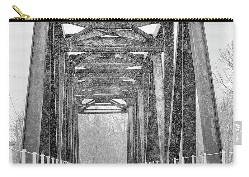 Train Zip Pouch featuring the photograph Across the Bridge by Rod Best