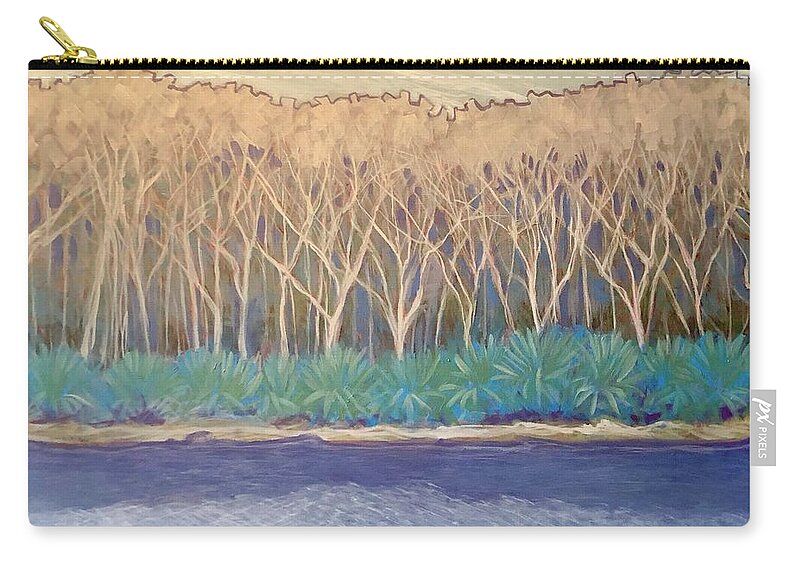 Landscape Zip Pouch featuring the painting Across the Creek by Jeanette Jarmon
