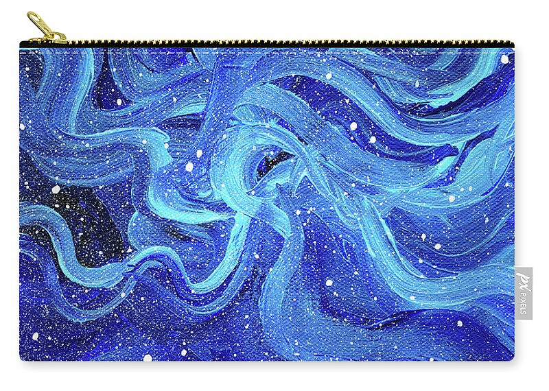 Space Carry-all Pouch featuring the painting Acrylic Galaxy Painting by Olga Shvartsur