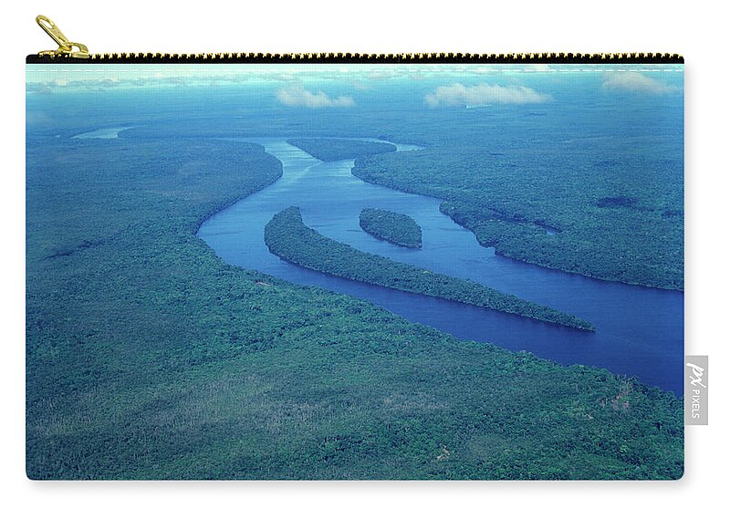 Tropical Rainforest Zip Pouch featuring the photograph Aerial Shot Of The Amazon River by Brasil2