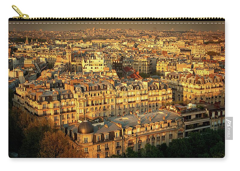 Scenics Zip Pouch featuring the photograph Aerial View Of Paris by Nikada