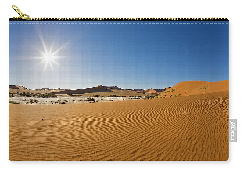 Scenics Zip Pouch featuring the photograph Africa, Namibia, Dunes Of Sossusvlei by Westend61