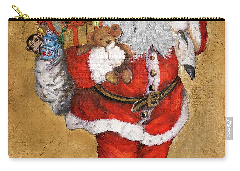Ethnic Carry-all Pouch featuring the painting African American Presents From St. Nick by Patricia Pinto