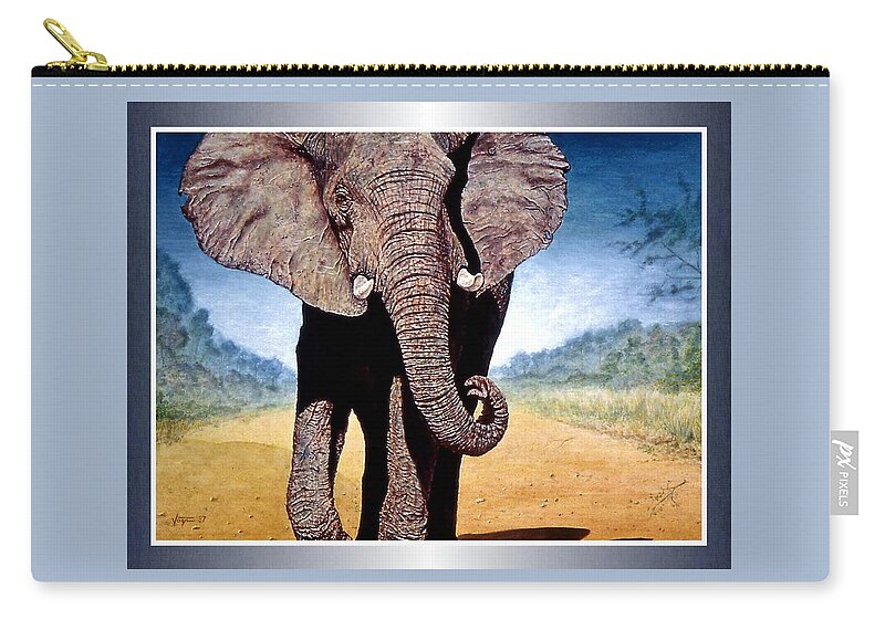 African Zip Pouch featuring the painting African by Hartmut Jager