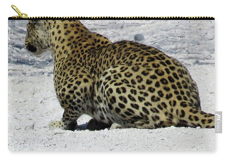 Africa Zip Pouch featuring the photograph African Leopard by Eric Pengelly