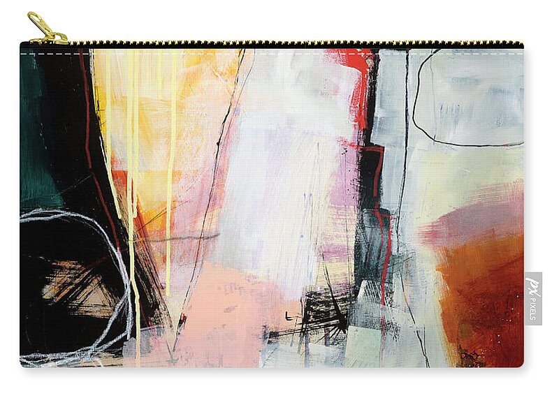 Abstract Art Zip Pouch featuring the painting Aftermath #1 by Jane Davies