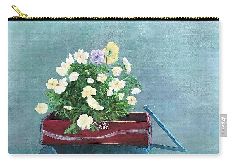 Flowers Zip Pouch featuring the painting Against All Odds II by Deborah Naves
