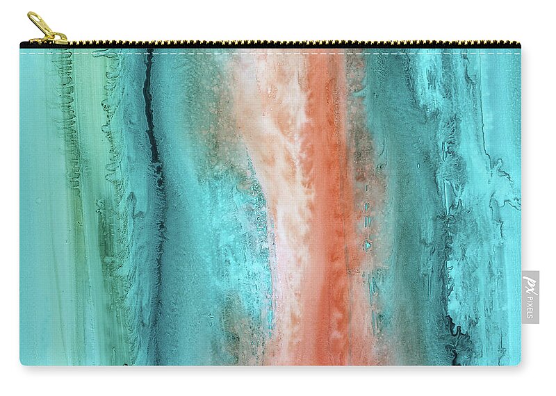 Texture Zip Pouch featuring the painting Agate Shore 4 by Kris Parins
