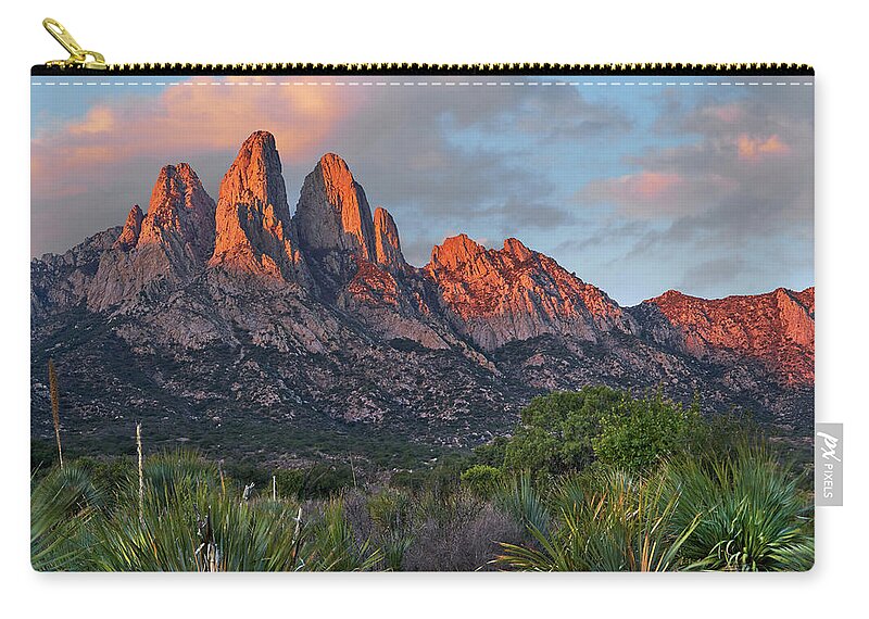 00557650 Zip Pouch featuring the photograph Organ Moutains, Aguirre Spring by Tim Fitzharris