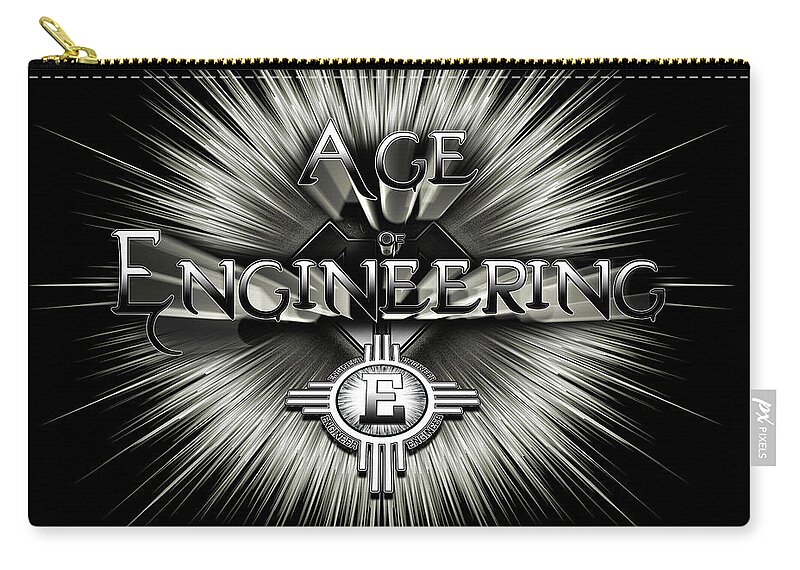 Engineer Carry-all Pouch featuring the digital art Age Of Engineering ISOTXT by Rolando Burbon