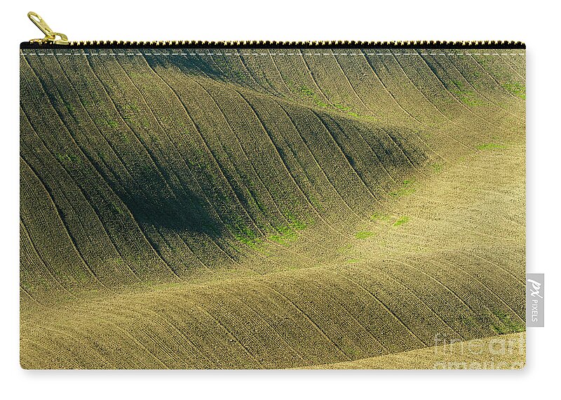 Agriculture Zip Pouch featuring the photograph Agricultural field landscape by Heiko Koehrer-Wagner