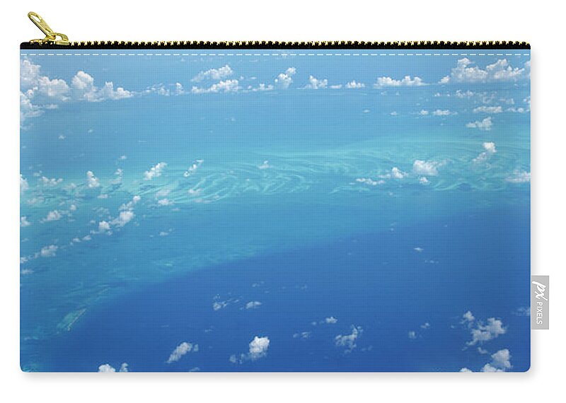 Scenics Zip Pouch featuring the photograph Airplane View Of The Caribbean by Cdwheatley