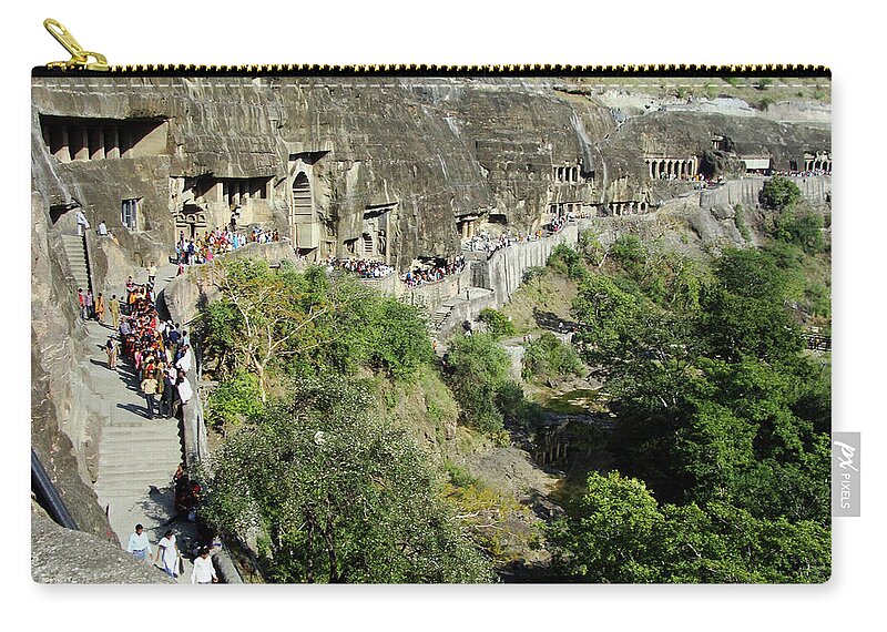 Steps Zip Pouch featuring the photograph Ajanta Caves, Maharashtra, India by Image By Anjan05