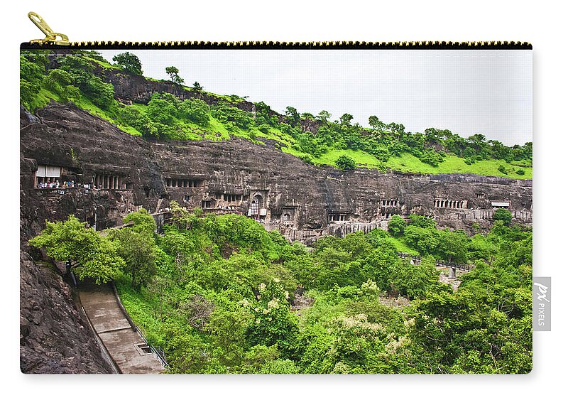 Built Structure Zip Pouch featuring the photograph Ajantha Caves by This Is Captured By Sandeep Skphotographys@gmail.com