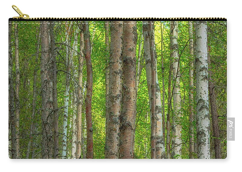 Forest Zip Pouch featuring the photograph Alaska Idyll by Jade Moon