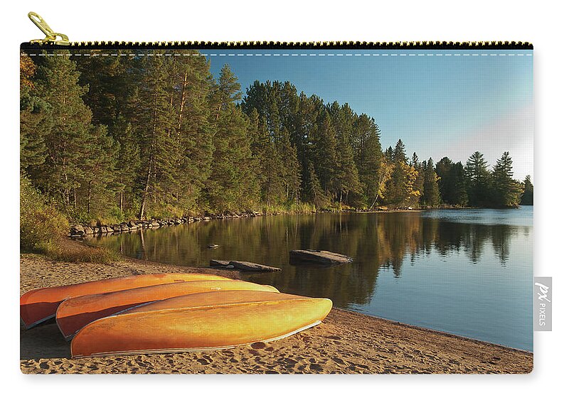 Water's Edge Zip Pouch featuring the photograph Algonquin Provincial Park by Jj8rock Photography