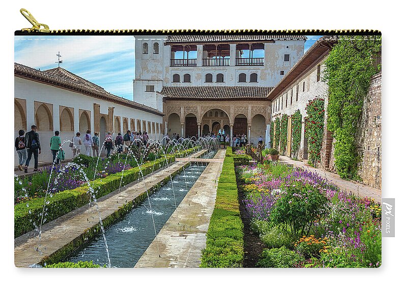 Garden Zip Pouch featuring the photograph The Alta Alhambra by Douglas Wielfaert